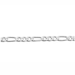 Sterling silver, 4.3mm figaro chain