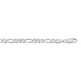 Sterling silver, 4.3mm figaro chain