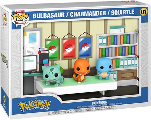 Funko Pop! Moments Deluxe: Pokemon - Bulbasaur, Charmander, Squirtle.